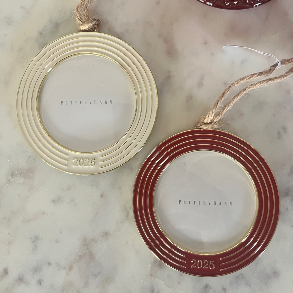 Set of 2 Pottery Barn 2025 Frame Ornaments